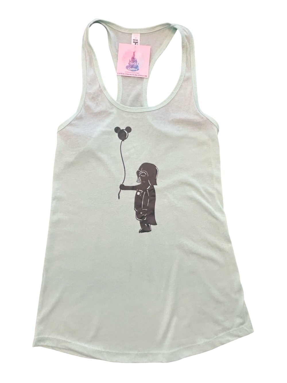 Boutique custom mint racerback tank Disney Darth Vader W Mickey balloon NWT XS
